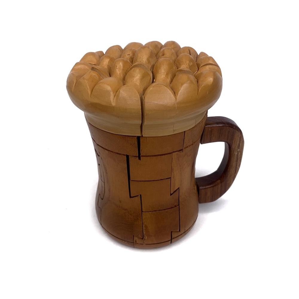 3D Wooden Beer Mug Puzzle Brain Teaser
